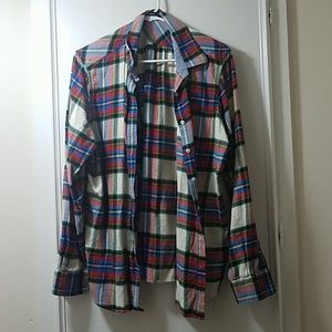 Lands End Multi-Color Flannel Button Down